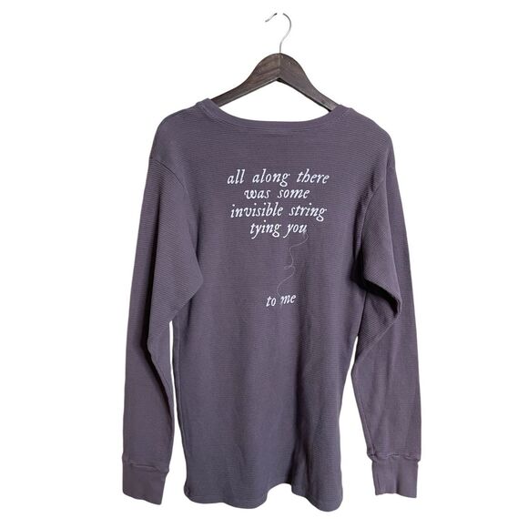 Taylor Swift Invisible String Crewneck Waffle Knit Long Sleeve Tee Womans Large - Picture 2 of 10
